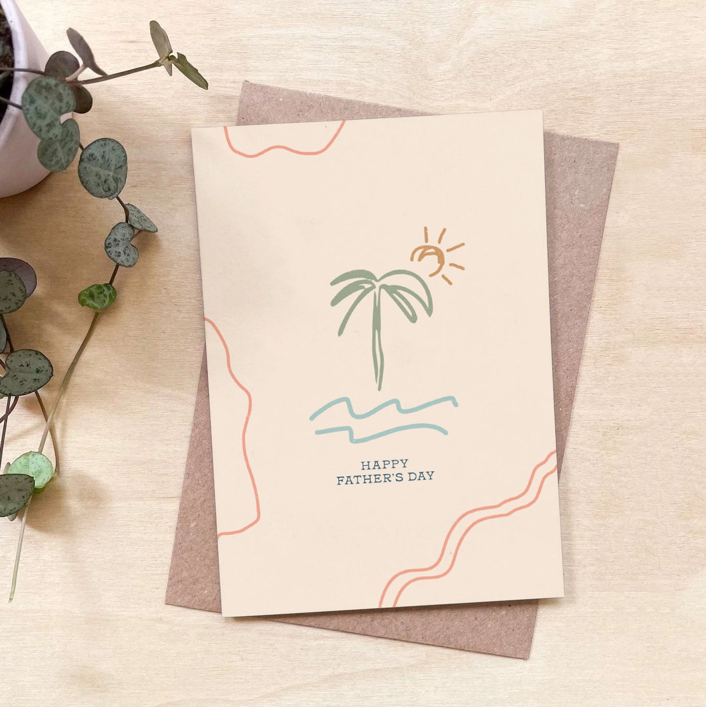 'Palm' Father's Day Recycled Coffee Cup Card