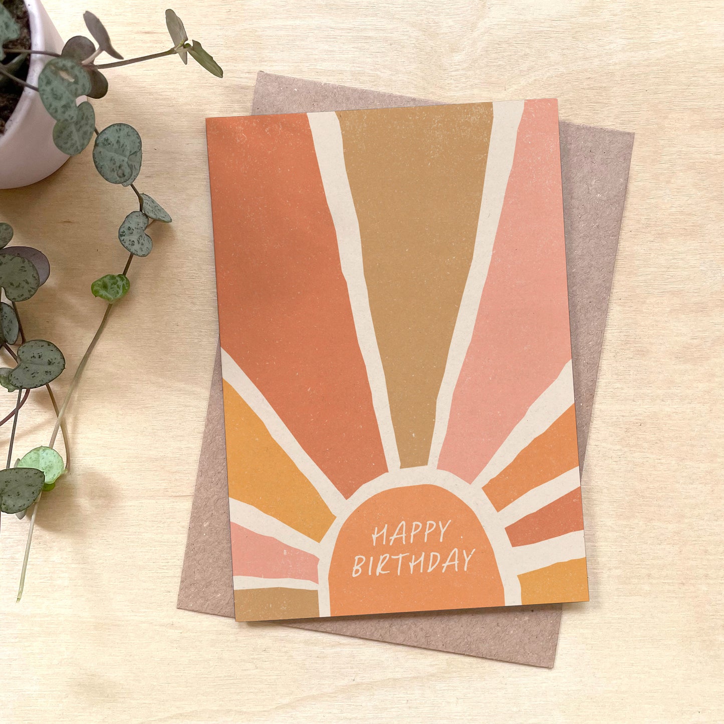 Happy Birthday Sun Recycled Coffee Cup Card