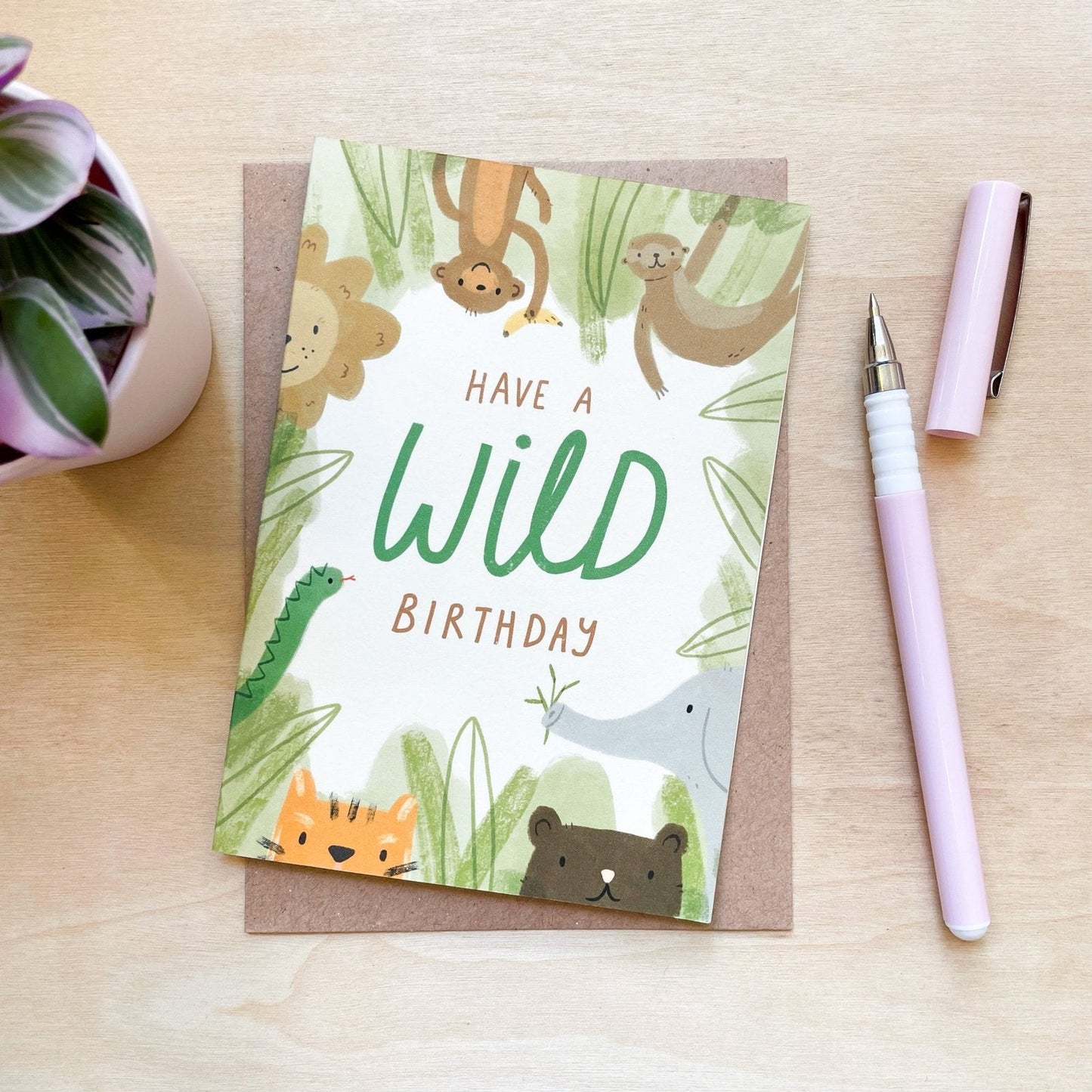 Wild Safari - Recycled Coffee Cup Birthday Card
