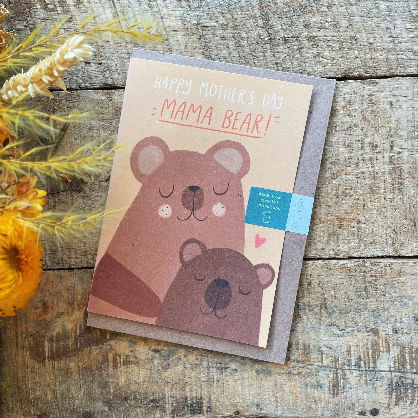 'Mama Bear' Recycled Coffee Cup Mother's Day Card