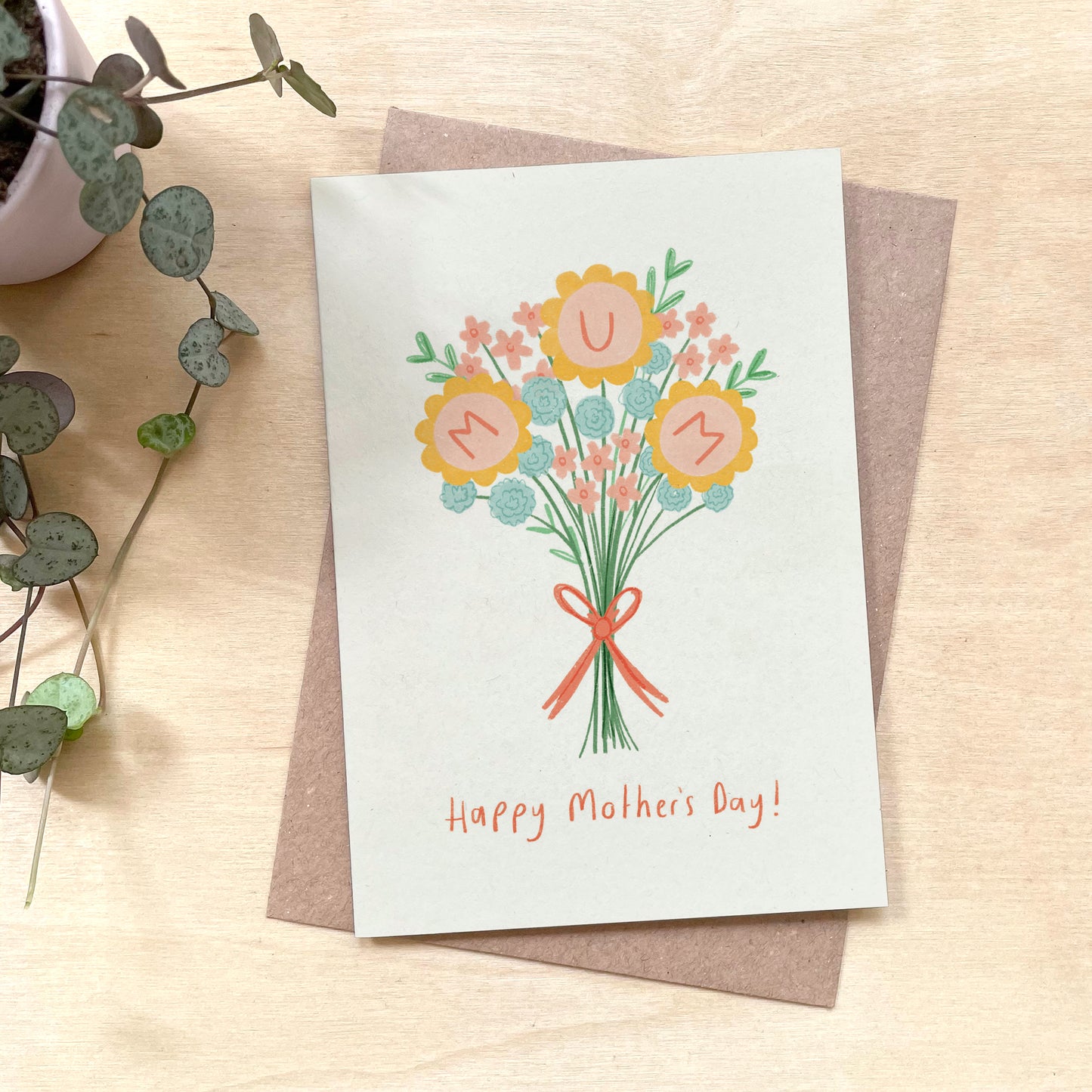 'Bouquet' Recycled Coffee Cup Mother's Day Card