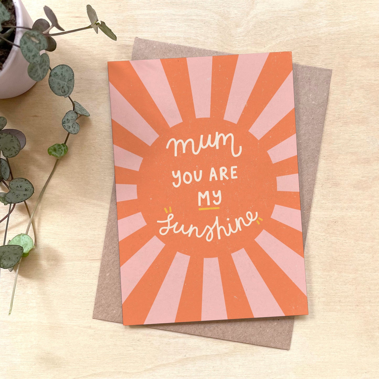 Mum Sunshine - Recycled Coffee Cup Mother's Day Card