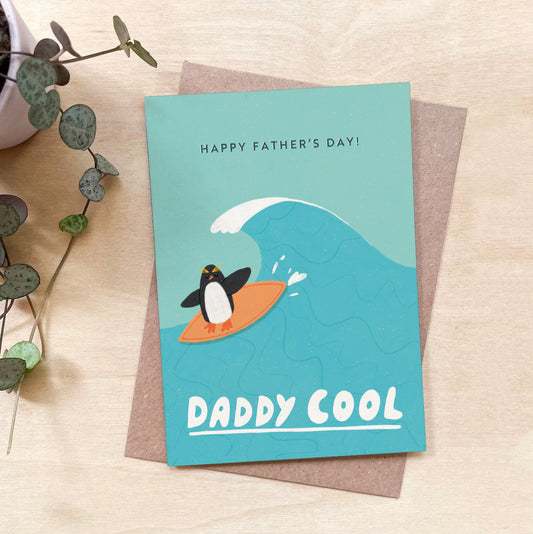 'Daddy Cool' Father's Day Recycled Coffee Cup Card