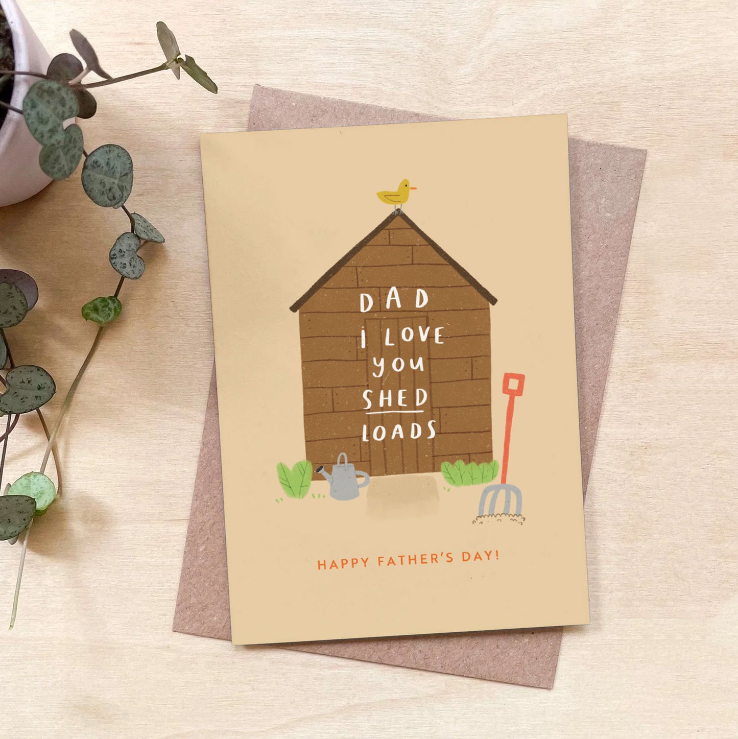 'Shed Loads' Father's Day Recycled Coffee Cup Card