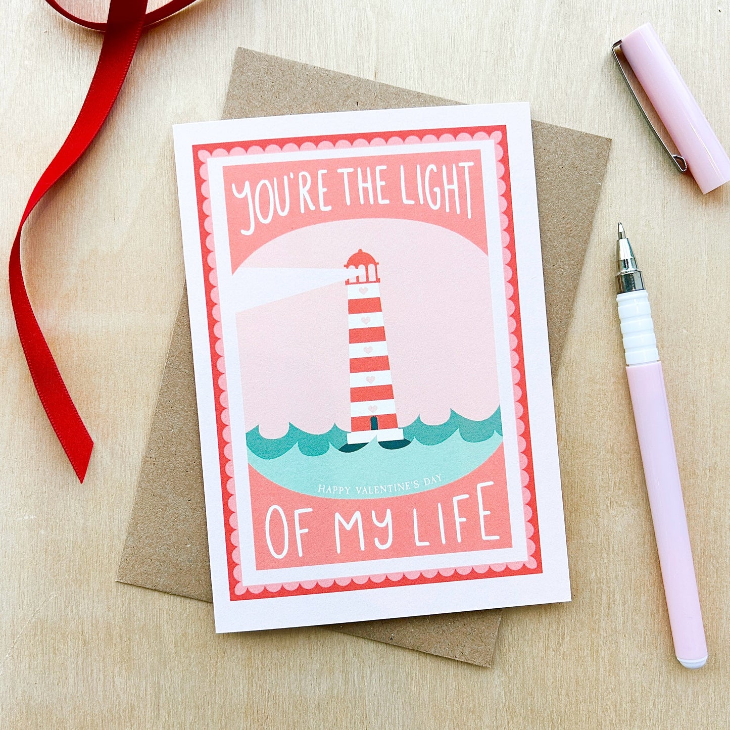'Light Of My Life' Valentine's Recycled Coffee Cup Card