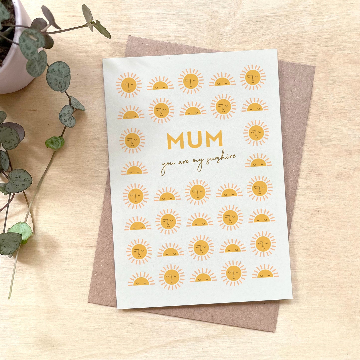 'Mum, You Are My Sunshine' Recycled Coffee Cup Mother's Day Card