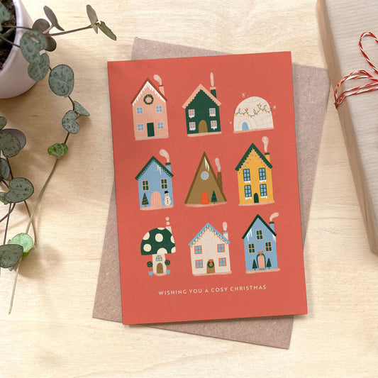 Cosy Christmas Recycled Coffee Cup Card